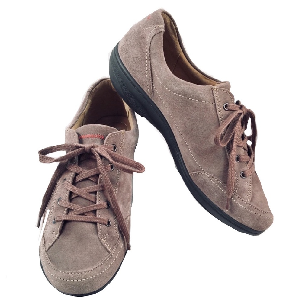 Hotter Womans Josie Comfort Concept Tan Suede Sneakers Size 9